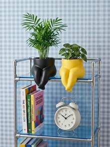 Joivida Creative Design Flower Pot, Modern Minimalist Human Buttocks Shaped Succulent Flower Pot, Dopamine Colored Home Decoration Indoor Flower Pot, Living Room, Bedroom, Office Desk, Windowsill, Unique Art Vase, Small Cactus And Vanilla Container, Cute Aesthetic Home Decoration, Home Foyer Decoration Ornaments, Holiday Birthday Gifts - multicolor - View 1