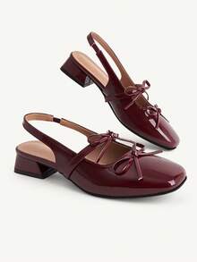 CUCCOO CHICEST Bergaya, Imut, Cocok untuk Berpergian, Kasual, dan Elegan. Sepatu Flat Wanita - Burgundy - View 2