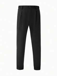 Manfinity Mode Men's Black Plus Size Wrinkle-Resistant Casual Fashion Dress Pants - Black - View 5