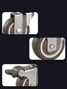 Four L-Shaped Swivel Wheels, 1.25-Inch, For Flower Stand Tables, Moving Wheels, Silent Casters, And Crib Curtain Rollers (Two With Brakes + Two Without Brakes). - multicolor - View 2