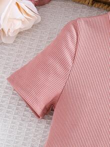 SHEIN 女童夏季休閒花卉拼接洋裝 - 彩色 - 查看 4