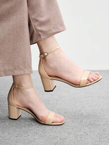 CUCCOO BIZCHIC Women's Buckle Design Elegant High Heel Sandals For Daily Wear Spring Shoes - nude - View 5