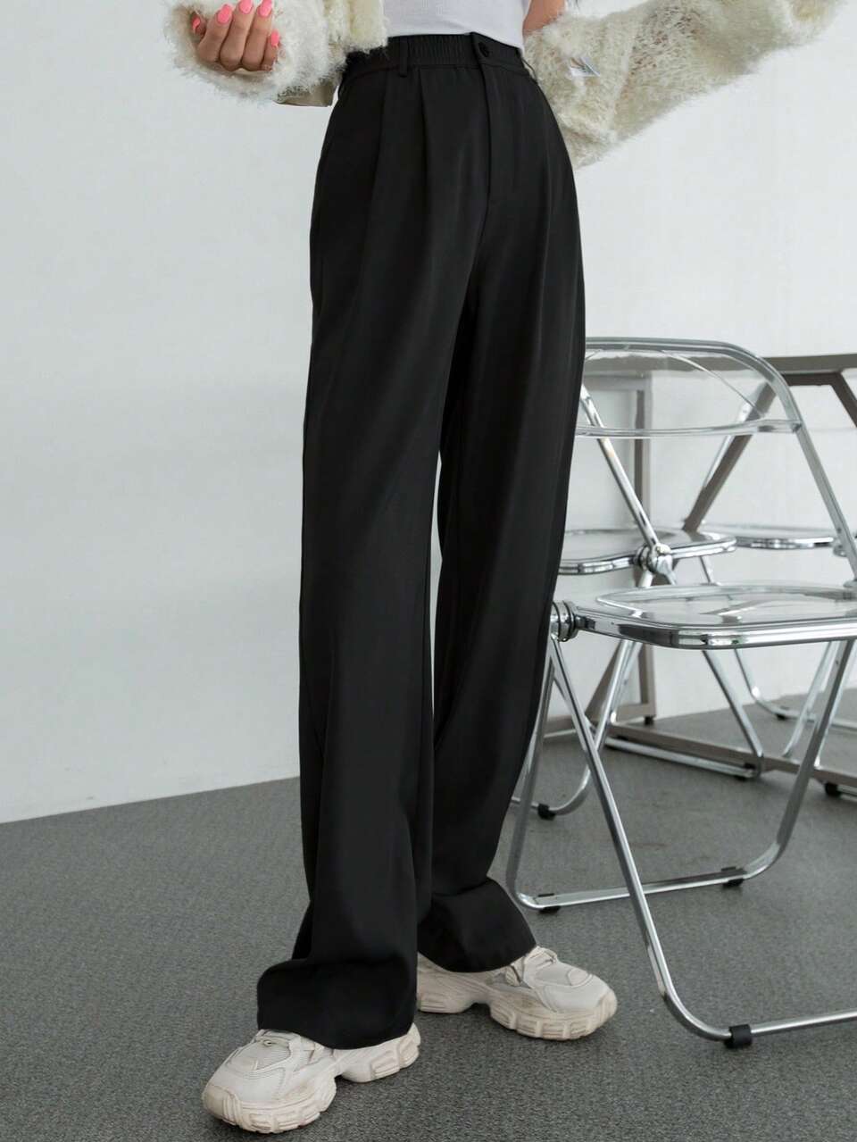 Women's Loose Straight Leg Casual Suit Pants Fall