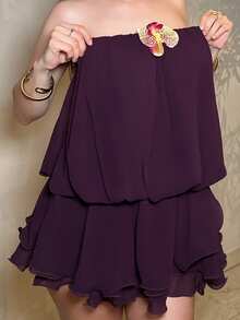 hhfernanda Purple Women's Casual Sexy Beach Chiffon Splice Mini White Vest Dress Vacation Outfits Women Summer Dresses For Women Valentine's Day Dress Dress For Women Elegant Dresses For Women - Purple - View 4