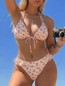 Swim Mod Conjunto de traje de baño talla grande con estampado floral dulce 2026 - Multicolor - Ver 7