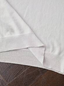 HIMLAND Men's Striped Colorblock Fashion Minimalist Knit Top - White - View 8