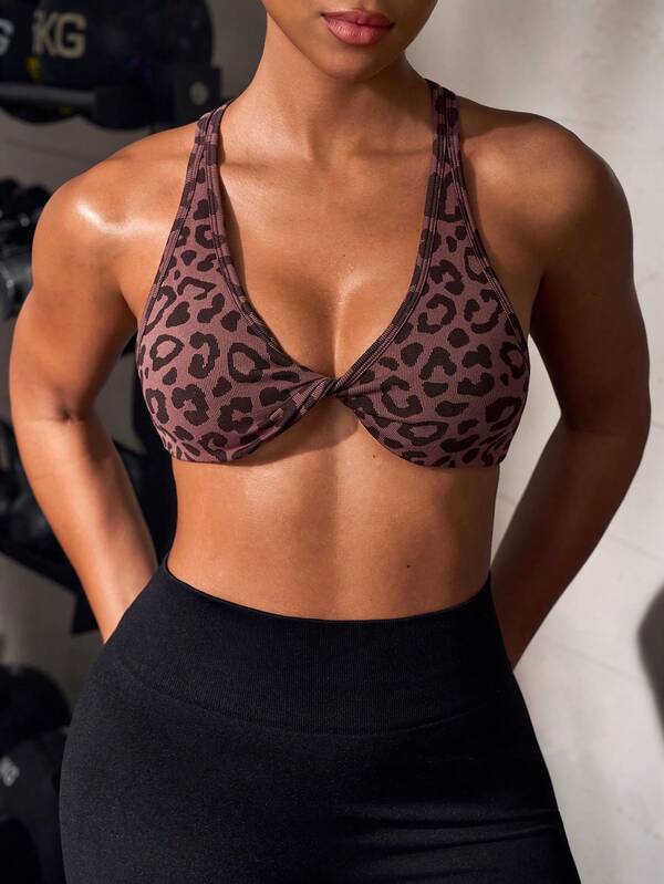 SHEIN Dewbera Seamless Sports Bra, Sexy Backless Straps, Sports Bralette, Sports Tank Top