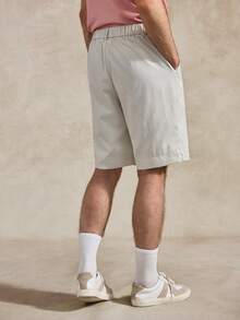 Courvante Men's Solid Color Casual Shorts With Pockets And Belt Loops - Light Grey - View 3