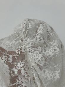 Dream Adore Sheer Lace 3D Floral Decor Camisole Romper - White - View 7