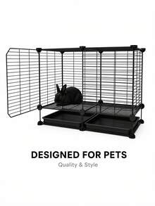 1 Set Kandang Kelinci Kecil yang Dapat Dilepas dan Dirakit, Kandang Hewan Peliharaan Kecil untuk Hamster Dalam Ruangan yang Dapat Diperluas dan Dihubungkan. - MultiWarna - View 8