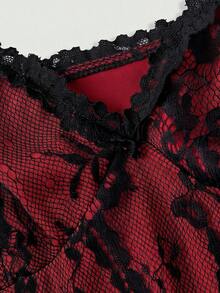 SHEIN MOD 女款透視蕾絲細肩帶迷你洋裝 - 彩色 - 查看 3