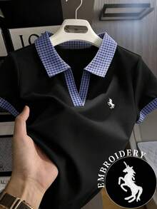 Resyla 女款夏季休閒獨角獸刺繡 Polo 領短袖 T 恤 - 彩色 - 查看 1