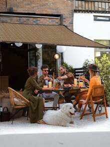1pc Coffee Brown HDPE Shade Sail | UV & Weather Resistant, Wind/Dust/Bug Proof. For Garden, Pool, Camping & Garage. - A - View 2