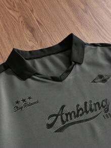 Manfinity BRENVOR Men's Personalized Print Polo Shirt, Summer - Dark Grey - View 4