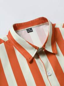 Manfinity Homme Men's Striped Single-Breasted Casual Short Sleeve Shirt (Random Cut) - Multicolor - View 3