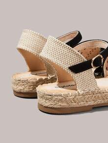 Styleloop Stylish Black Hemp Rope Sole Women's Flat Sole Shoes Comfortable And Breathable Commuting Suitable For Outdoor Vacation Travel Beach Shopping Daily Le Fall Shoes - Black - View 6