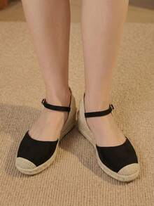 Styleloop Sepatu Wedges & Platform Wanita, Gaya Bohemian, Liburan Pantai, Nuansa Barat, Pakaian Musim Panas, Perlengkapan Perjalanan - Hitam - View 8