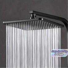 Home-Use Large Shower Head, Black, Pressure Water-Saving Sprayer, Overhead Bathroom Fixture Bathroom Accessories Bathroom Tools - black - View 1