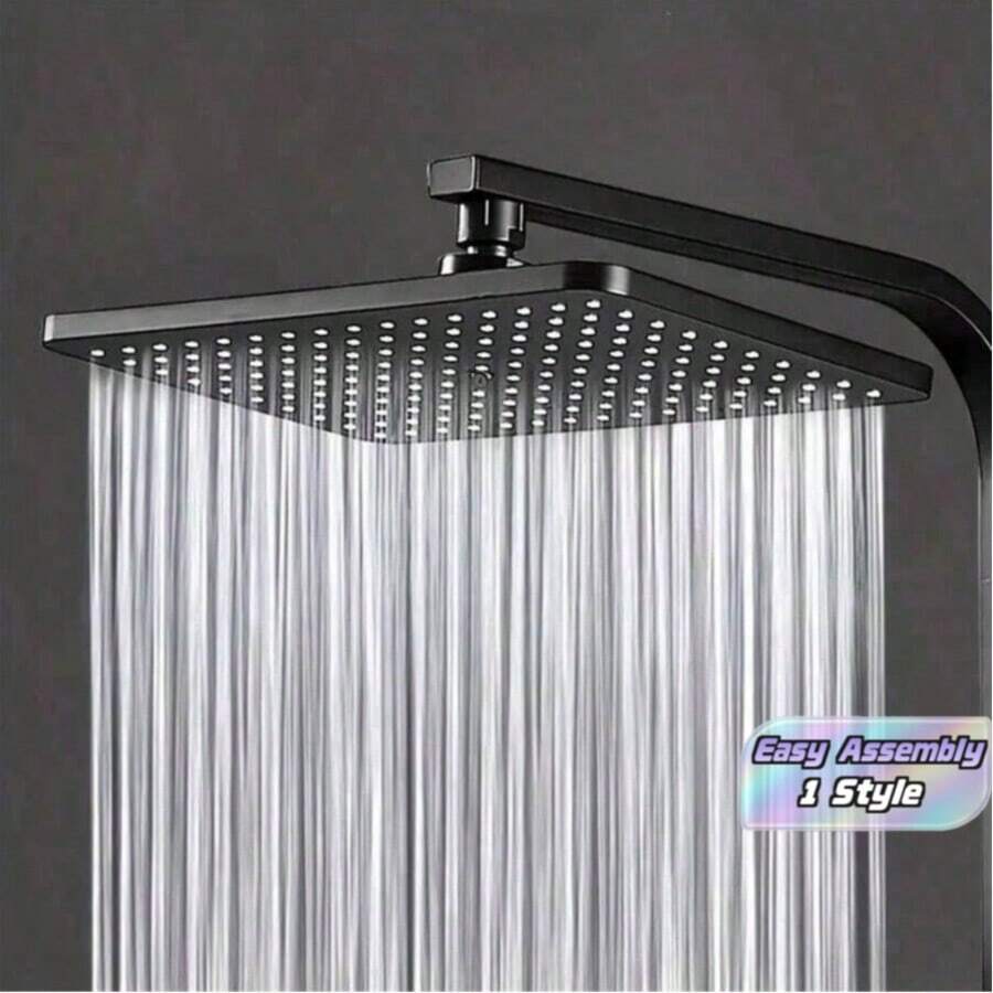 Home-Use Large Shower Head, Black, Pressure Water-Saving Sprayer, Overhead Bathroom Fixture Bathroom Accessories Bathroom Tools - black - View 1