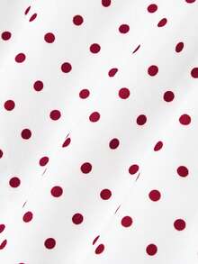 SHEIN MOD Women Polka Dot V Neck Sleeveless Short White Red Sweet Y2K Vest Going Out Party Back To School Fall Autumn - Red and White - View 4