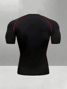 Gym Rark Men's Barbell Print Raglan Short Sleeve T-Shirt And Pants Sports Set - Black - View 2