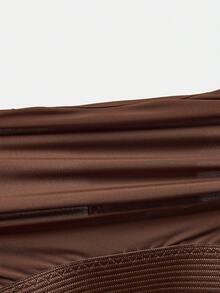 SHAPORA Women's Solid Color Elastic Waist Shaping Triangle Panties - Chocolate Brown - View 6