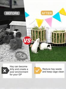 1 buah Tempat Pakan Jerami untuk Guinea Pig, Rak Jerami Kelinci, Dispenser Pakan Hewan Kecil dengan Gaya Warna Acak, Aksesori Kandang Hewan Peliharaan Tahan Lama untuk Memberi Makan Kelinci dan Chinchilla, Pengisi Kaos Kaki Natal, Ide Hadiah Liburan yang Wajib Dimiliki - MultiWarna - View 5