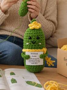 POKOJA LAND 1 Hand-Crocheted Desktop Decorative Ornament Fun And Adorable Animal/Plant Sci-Fi Designs Birthday Gift Card Mother's Day/Father's Day Gift For Dad Present For Colleagues, Family, Mom, Women, Men, Her, Him, Sisters, Best Friends Hand-Knitted Positive Emotions Knitting & Crocheting Gratitude, Inspiration, Encouragement Creative Graduation & Holiday Gifts Party Favors, Small Gifts, Souvenirs - Multicolor - View 4