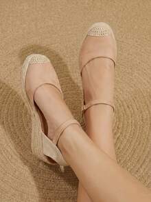 Styleloop Sepatu Wedges & Platform Wanita, Gaya Bohemian, Liburan Pantai, Nuansa Barat, Pakaian Musim Panas, Perlengkapan Perjalanan - Aprikot - View 11