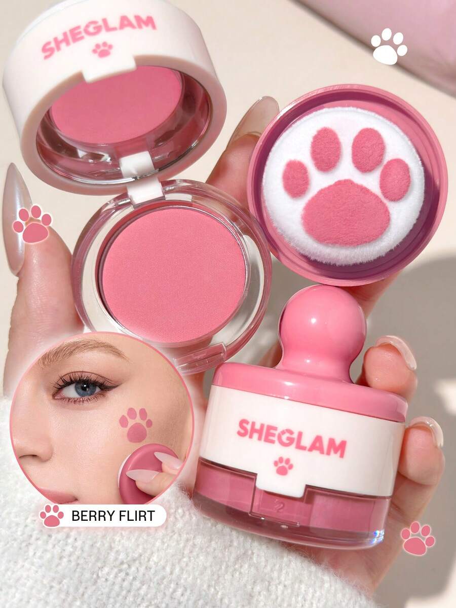 SHEGLAM Cutie Paw 印章腮紅-030 Berry Flirt 持久輕盈粉狀腮紅棒 品牌美妝化妝品 適合女士與女孩 - 030 Berry Flirt - 查看 1