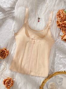 Myrelith 1pc Women's Solid Color Camisole Shaping Top - Apricot - View 1