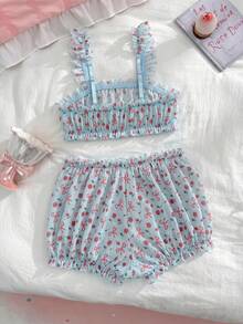 PetitDoll 2pcs Women's Wireless Bra Set - Baby Blue - View 9