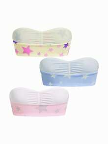AltCore 3pcs Bandeau Bra, Non-Slip Silicone Strip, Wireless & No Padding Women's Bra - Multicolor - View 2