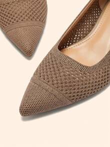 CUCCOO BASICS Nuevos zapatos de tacón alto versátiles y cómodos para mujer con lazo - Caqui - Ver 2