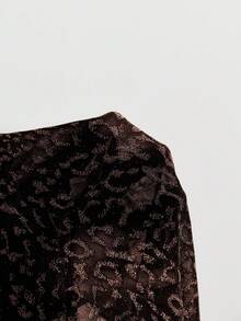 Barévion Dress Cinched A-Line Jacquard Cape V-Neck Handkerchief Hem Elegant Luxury Black Elegant Dresses For Party Formal Official Print Dress Summer - Brown - View 8