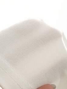 DAZY Solid Color Round Neck Fitted Short Sleeve Women T-Shirt Summer - White - View 4