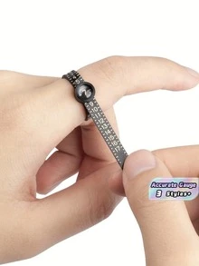 1PC Size 1-17 Durable Plastic Reusable Accurate Easy Read Portable Ring Sizing Measuring Gauge For Jewelry Sizing Engagement Wedding Anniversary Gift Finger Measurement Tool - Multicolor - View 1