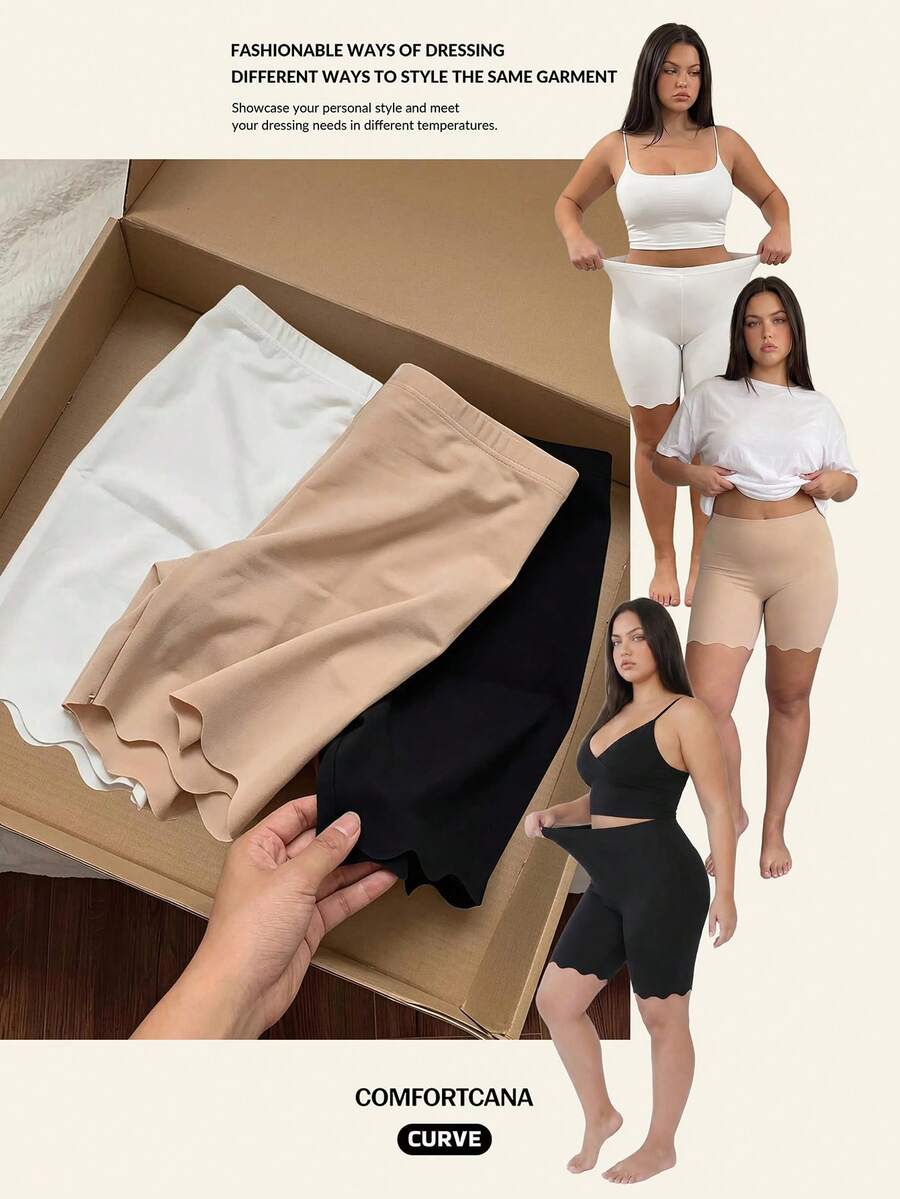 Comfortcana 白色、杏色、黑色休閒大尺碼緊身褲 - 彩色 - 查看 1