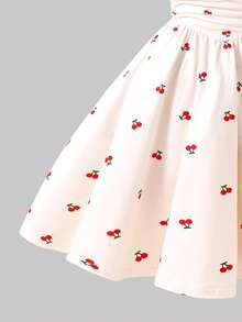 SHEIN Elladie kids Tween Girl Cute Elegant Sophisticated High-End Dress With Jacket Shawl, Pink Textured Knit High-Elastic Bowknot Slim-Fit Body-Conscious Dress, Long Sleeve 3D Bowknot Short Shawl - Red - View 7