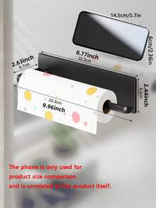 1 Punch-Free Wall-Mounted Kitchen Tissue Holder, Punch-Free Roll Paper Storage Rack, Kitchen Tissue Wrap Towel Storage Rack. - Multicolor - View 10