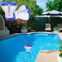 2-In-1 Swimming Pool Thermometer And Luxury Chemical Dispenser, Floating Swimming Pool Chlorine Dispenser Supporting 1.5 Inch Tablets, Adjustable Control Ring, Floating Pool Thermometer, Water Temperature Measurement Tool For Swimming Pools - A - View 9