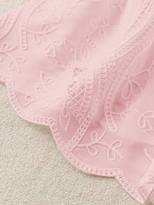 GlowEve CURVE 大尺碼女款刺繡圓領休閒無袖上衣 - 粉色 - 查看 4