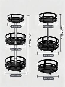 1pc Multi-Layer 360-Degree Rotatable Kitchen Storage Rack, Spice Rack, Storage Shelf, Countertop Corner Wall Corner Rack, Easy To Access And Use, Large Capacity, Moisture-Proof, Rust-Proof, Suitable For Various Scenarios - Multicolor - View 2