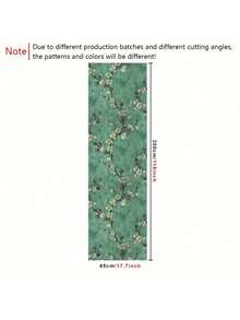 1PC Removable Waterproof Peel And Stick Self Adhesive Vinyl Vintage Olive Green Plum Blossom Branch Pattern Wallpaper For Appliance Furniture Kitchen Cabinet Home Wall Decor Room Background Renovation Easy Install Renter Friendly - olive green - View 9