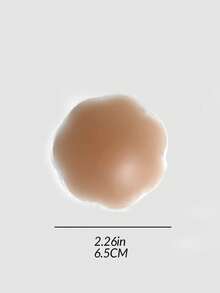 SHEIN 可重複使用花朵乳貼，隱形無痕黏性胸貼，親膚黏性乳墊，適用於露背洋裝與日常穿著 - 咖啡棕 - 查看 2