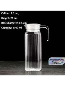 Plastic Acrylic Cold Water Pitcher For Milk, Juice, Or Drinks, 1100ml, Single Pack - Multicolor - View 3