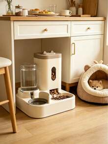 2IN1 Large Capacity Cat Feeder And Water Dispenser Dry Wet Separation 700ml Food Tray 400ml Gravity Water Bowl Durable Plastic Transparent Design For Indoor Travel Pet Cats Dogs - One Size Fits All - View 11