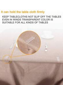 36/48Pcs Transparent Tablecloth Clips, Non-Slip Plastic Table Clamp, Practical Accessories For Home, Outdoor, Restaurant And Camping - Multicolor - View 7