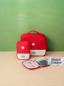 Large Capacity Portable Medicine Box - Durable Cloth, Compact Travel Bag For Home, First Aid, And Emergency Use - Empty Bag, No First Aid Accessories Included For Emergency Kit Bag - View 1