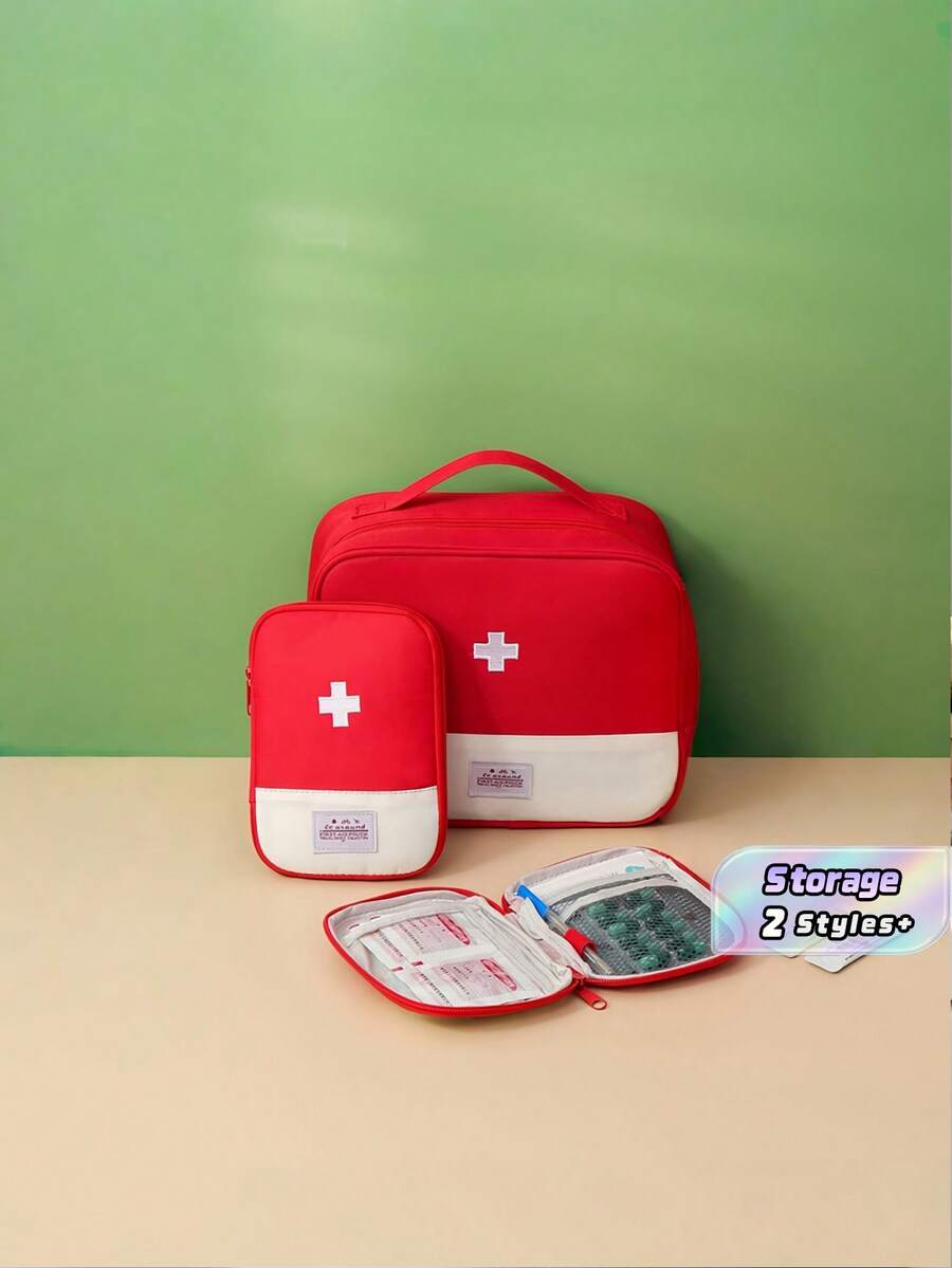 Large Capacity Portable Medicine Box - Durable Cloth, Compact Travel Bag For Home, First Aid, And Emergency Use - Empty Bag, No First Aid Accessories Included For Emergency Kit Bag - View 1